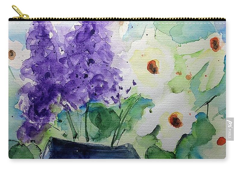 Flowers Zip Pouch featuring the painting Bouquet 6 by Britta Zehm
