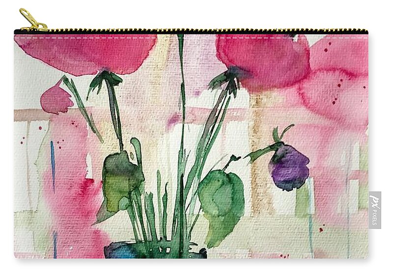 Bouquet Zip Pouch featuring the painting Bouquet 7 by Britta Zehm