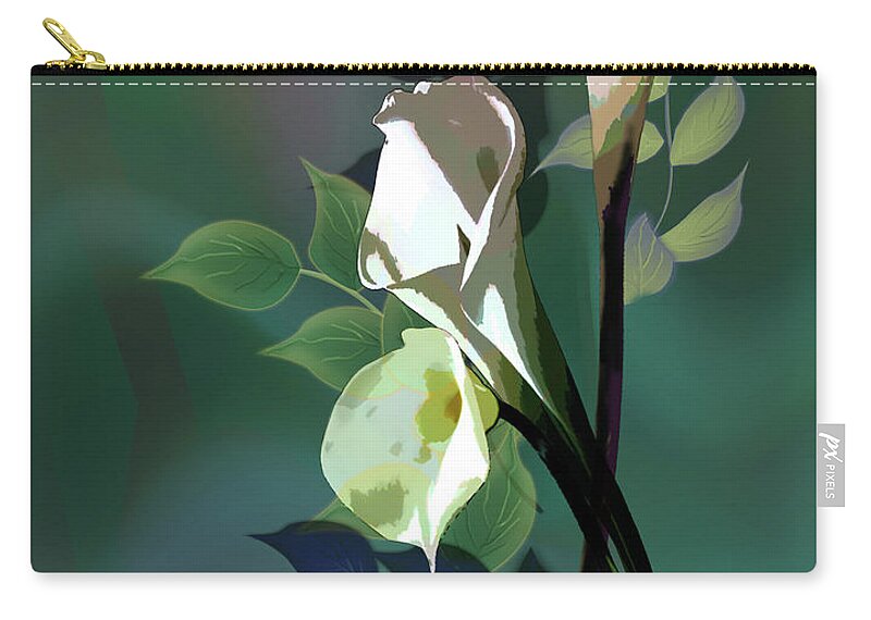 Floral Print Zip Pouch featuring the painting Bouquet in white by Regina Femrite