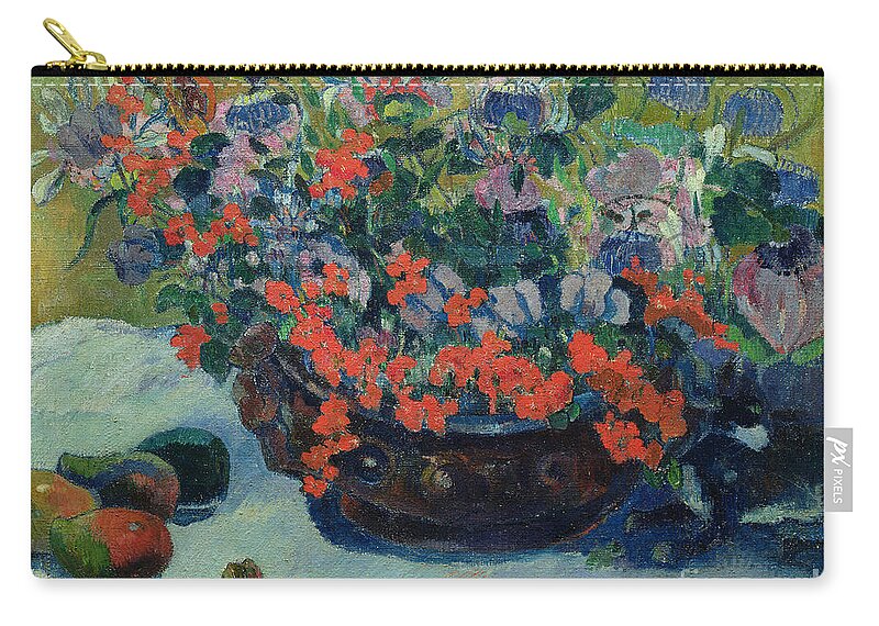 Bouquet Zip Pouch featuring the painting Bouquet of Flowers by Paul Gauguin