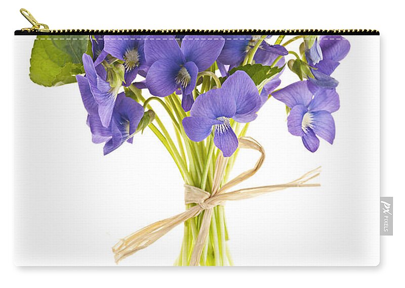 Bouquet Zip Pouch featuring the photograph Bouquet of violets 2 by Elena Elisseeva