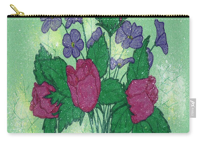 Bouquet Zip Pouch featuring the painting Bouquet by Susan Turner Soulis