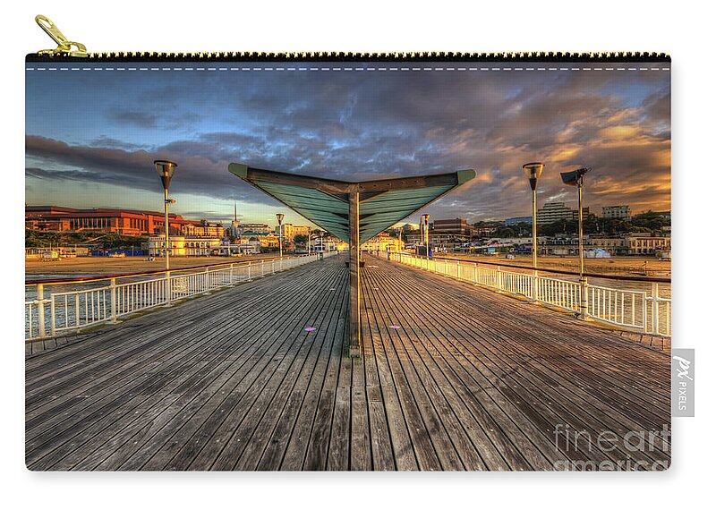 Hdr Carry-all Pouch featuring the photograph Bournemouth Pier Sunrise 2.0 by Yhun Suarez