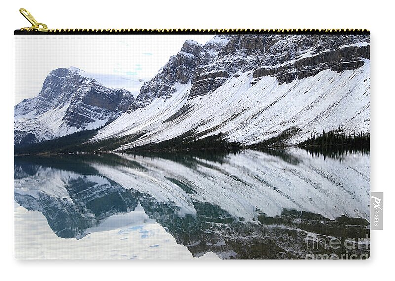 Bow Lake Zip Pouch featuring the photograph Bow Lake by Paula Guttilla