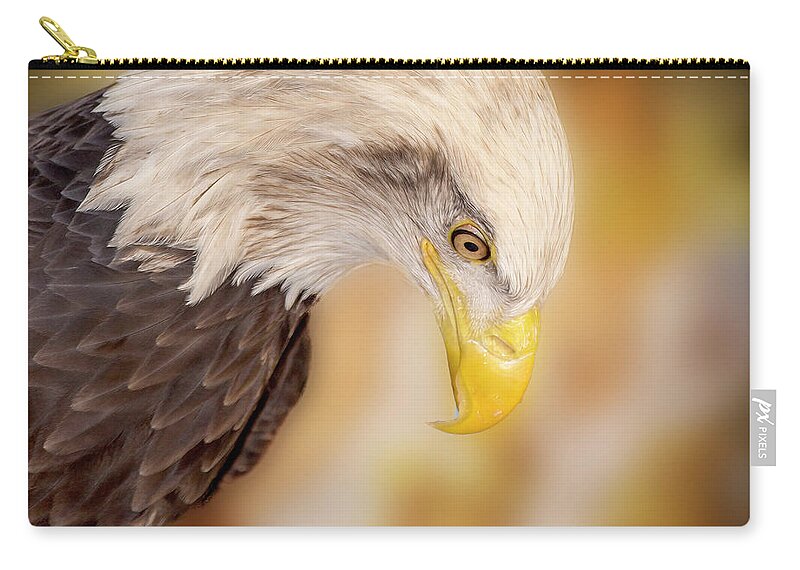 Bald Eagle Carry-all Pouch featuring the photograph Bow Your Head and Prey by Bill and Linda Tiepelman