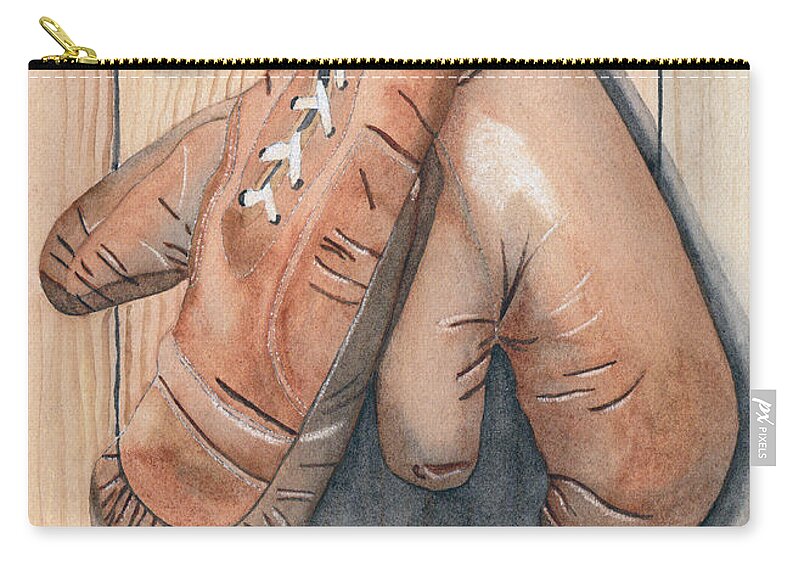 Boxing Zip Pouch featuring the painting Boxing Gloves by Ken Powers