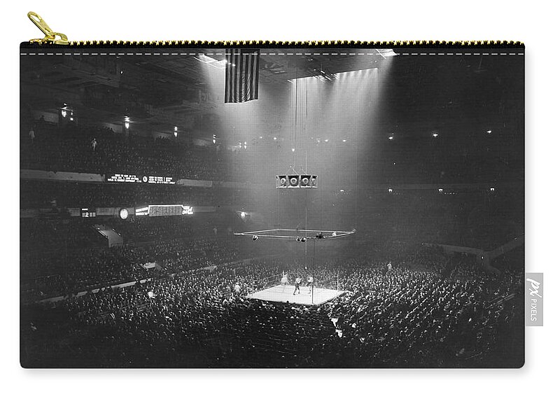 1941 Zip Pouch featuring the photograph Boxing Match, 1941 by Granger