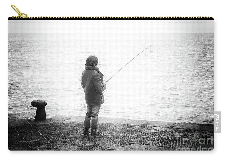Fishing Zip Pouch featuring the photograph Boyhood by Becqi Sherman
