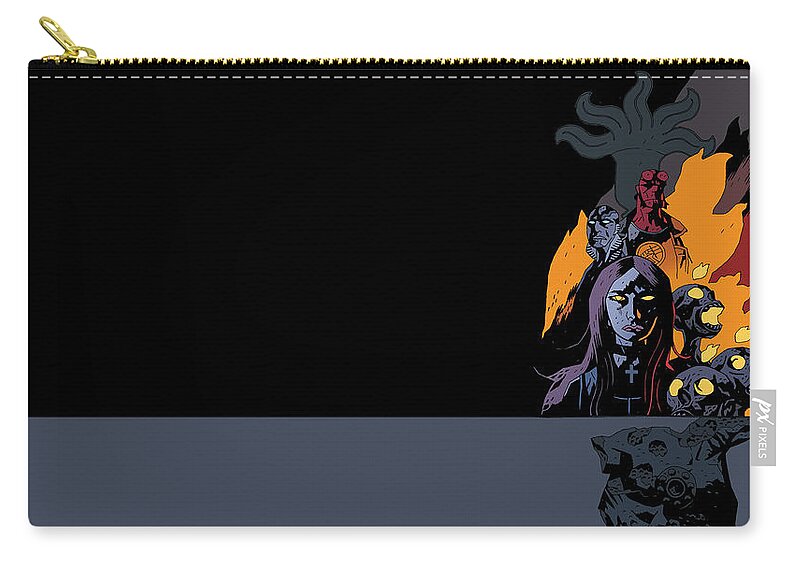 B.p.r.d. The Universal Machine Zip Pouch featuring the digital art B.P.R.D. The Universal Machine by Super Lovely