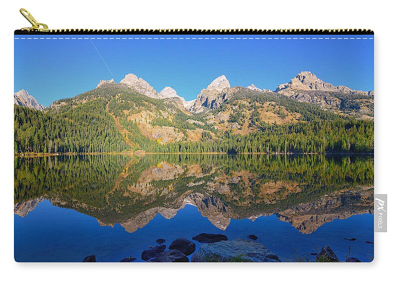 Bradley Lake Zip Pouch featuring the photograph Bradley Lake Morning Reflections by Greg Norrell
