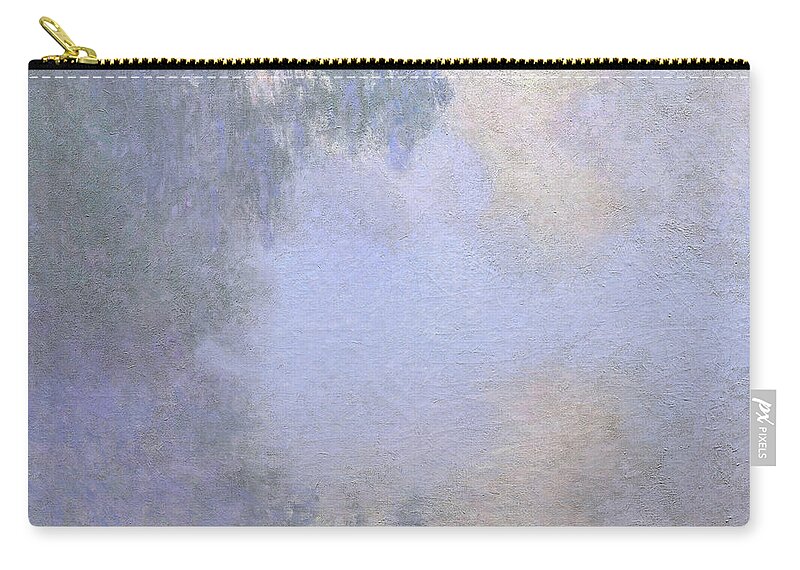 Branch Zip Pouch featuring the painting Branch of the Seine near Giverny Mist by Claude Monet