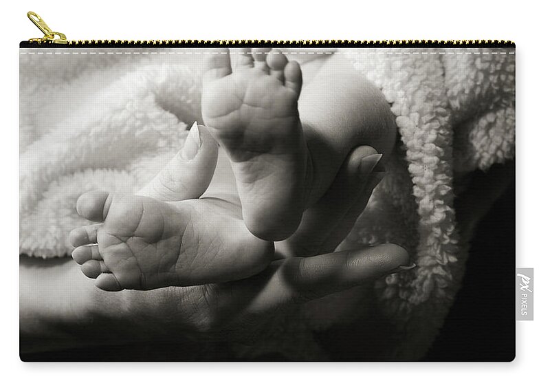 Toes Zip Pouch featuring the photograph Brand New Toes by Monte Arnold