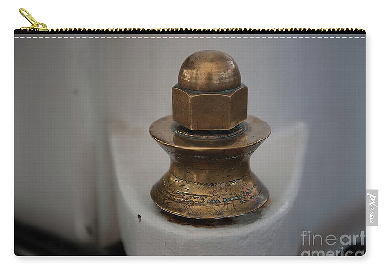 Brass Zip Pouch featuring the photograph Brass Nut by Dale Powell
