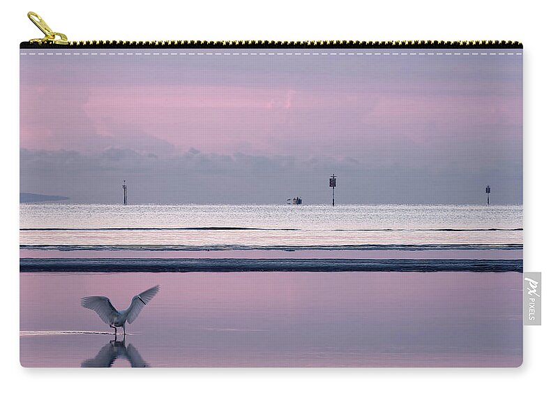 Egret Zip Pouch featuring the photograph Break of Day by Robert Charity