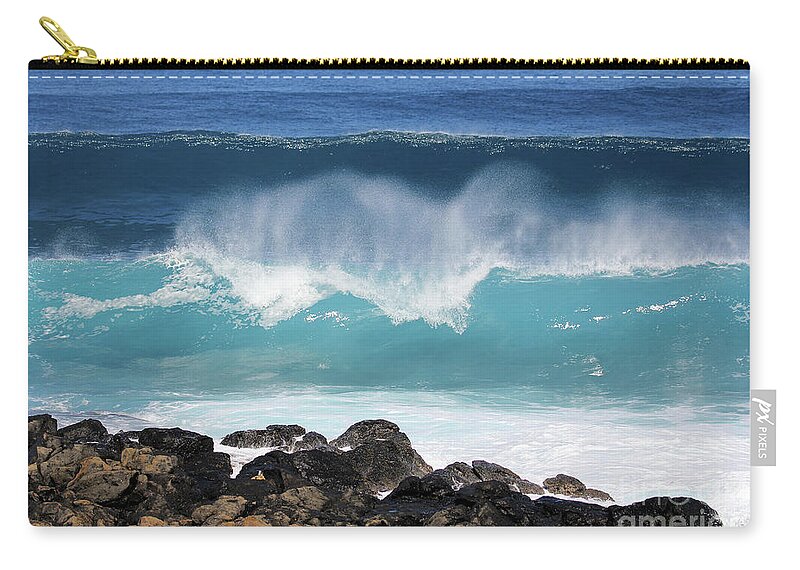Breaking Waves Zip Pouch featuring the photograph Breaking Waves by Jennifer Robin