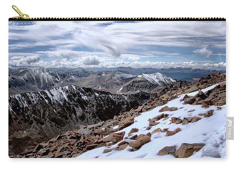 Quandary Peak Zip Pouch featuring the photograph Breathing More Than Just A Little by Jim Hill