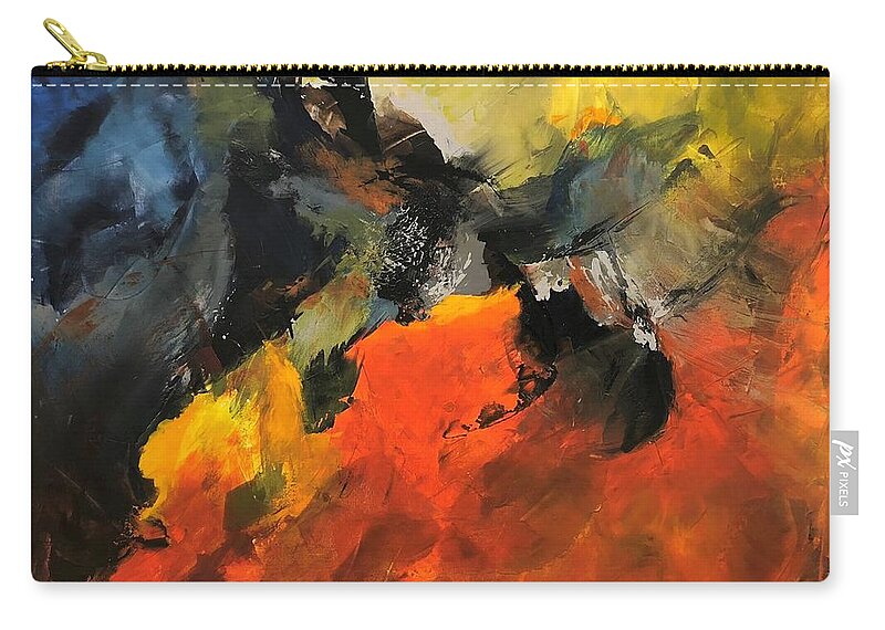 Rustic Zip Pouch featuring the painting Breathtaking by Preethi Mathialagan