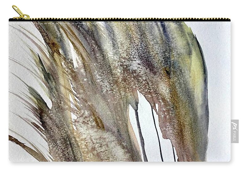 Grass Zip Pouch featuring the painting Breeze by Katerina Kovatcheva