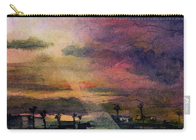 Sea Zip Pouch featuring the painting Brenda's Bay by Randy Sprout