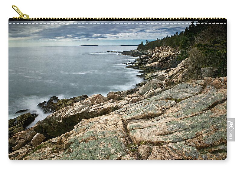 Landscape Zip Pouch featuring the photograph Brewing Storm Over Otter Point by Brent L Ander