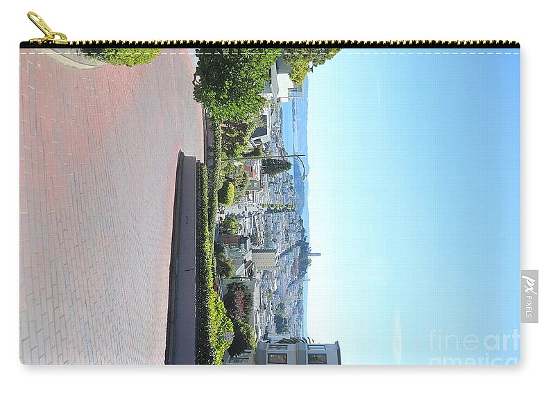 San Francisco Zip Pouch featuring the photograph Brick Lombard Street by Chuck Kuhn