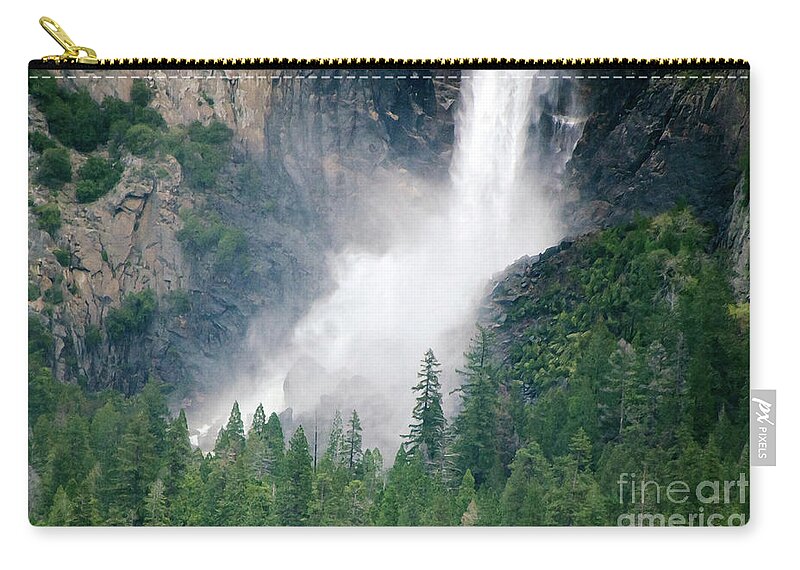Yosemite National Park Zip Pouch featuring the photograph Bridalveil Falls by Debby Pueschel