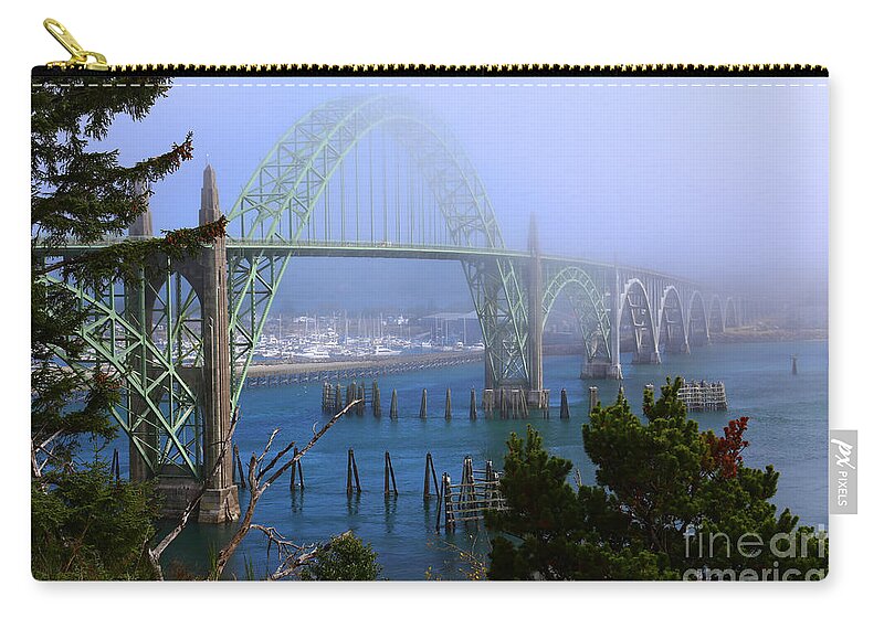 Yaquina Zip Pouch featuring the photograph Newport's Yaquina Bay Bridge by Marty Fancy