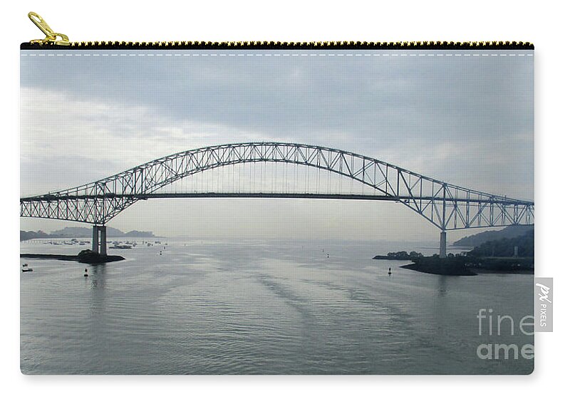 Bridge Of The Americas Zip Pouch featuring the photograph Bridge Of The Americas 5 by Randall Weidner