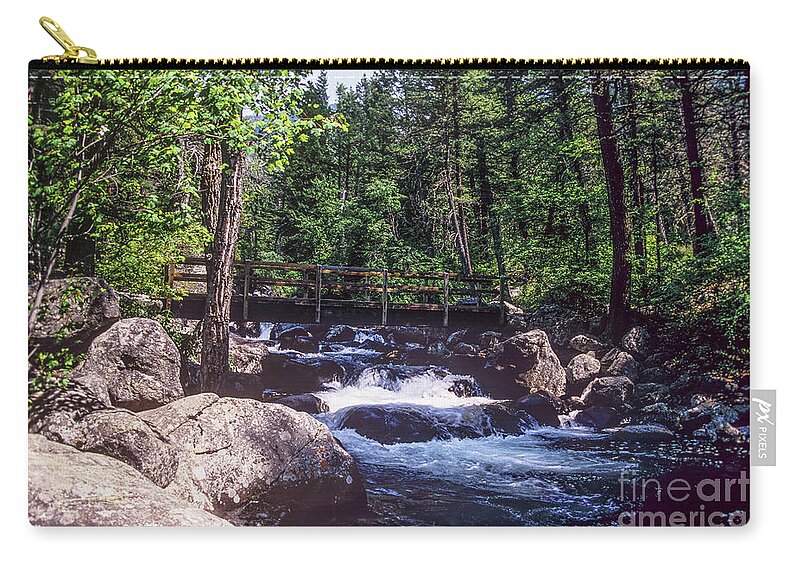 Mountains Zip Pouch featuring the photograph Bridge Over Troubled Water by Kathy McClure