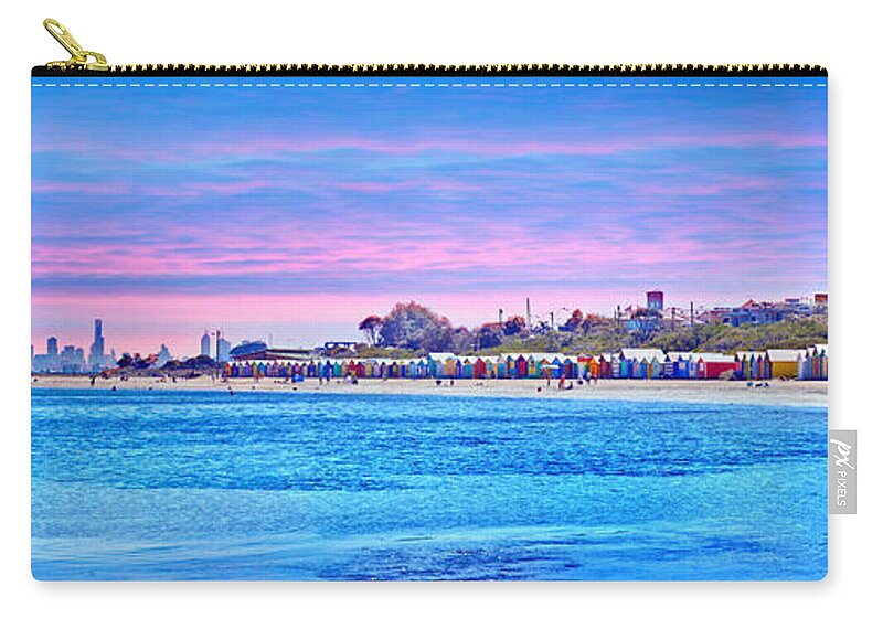 Melbourne Zip Pouch featuring the photograph Brighton Beach Sunset by Az Jackson