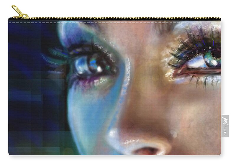 Angie Braun Zip Pouch featuring the painting Brilliant Eyes by Angie Braun