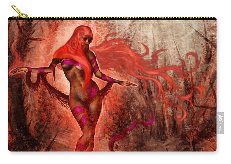Woman Zip Pouch featuring the mixed media Bring Calm to Chaos by Tony Koehl