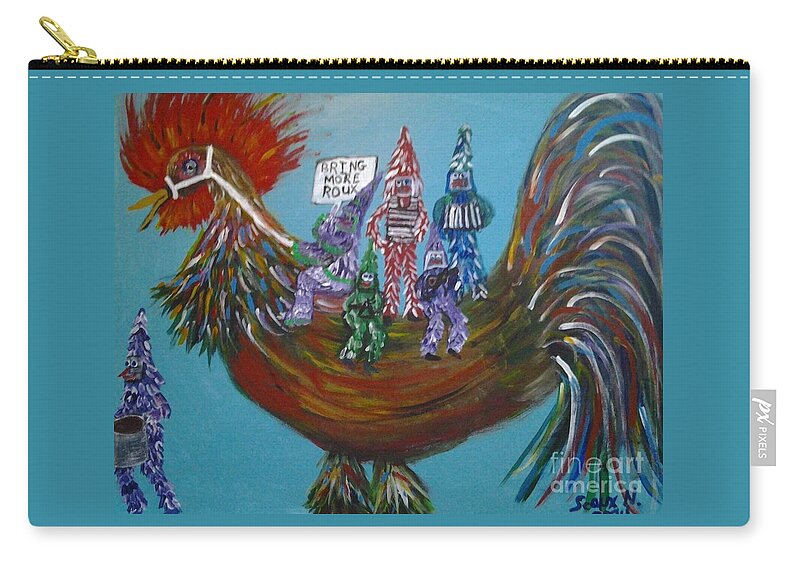 Bring More Roux Zip Pouch featuring the painting Bring More Roux by Seaux-N-Seau Soileau