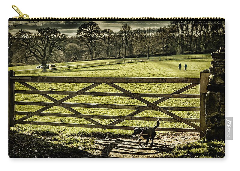 Dog Zip Pouch featuring the photograph Bringing it Back by Nick Bywater