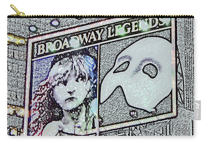 Broadway Zip Pouch featuring the photograph Broadway Legends Billboard 00003 by DiDesigns Graphics