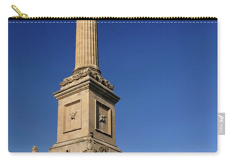 General Zip Pouch featuring the photograph Brock Monument and crypt with internal spiral staircase at Queen by Reimar Gaertner