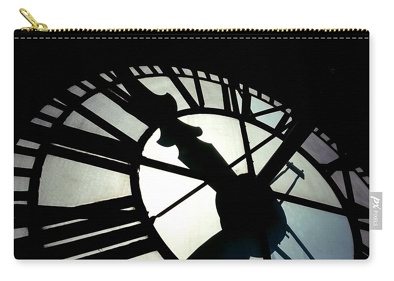 Bromo Seltzer Tower Zip Pouch featuring the photograph Bromo Seltzer Tower Baltimore - Clock by Marianna Mills