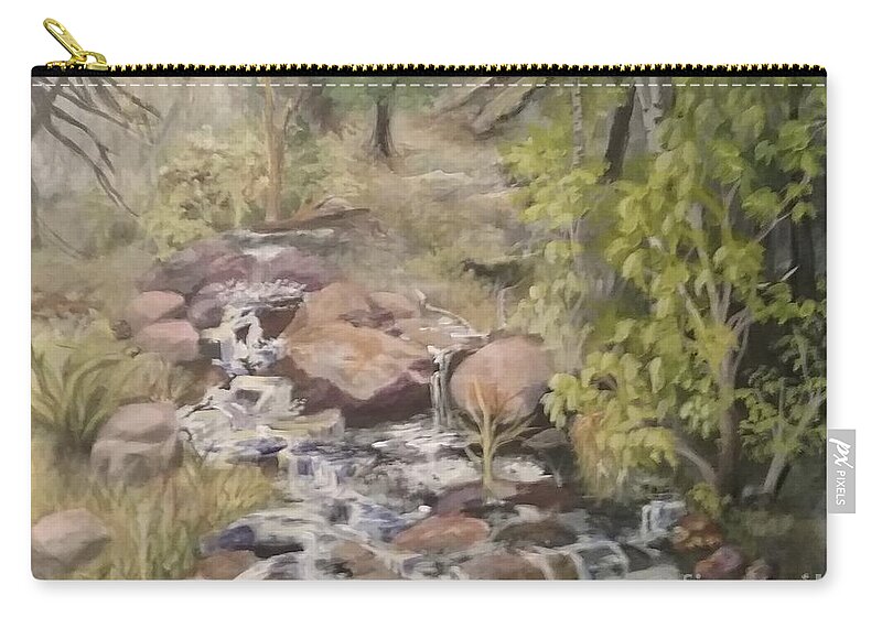 Brook Carry-all Pouch featuring the painting Brook by Saundra Johnson