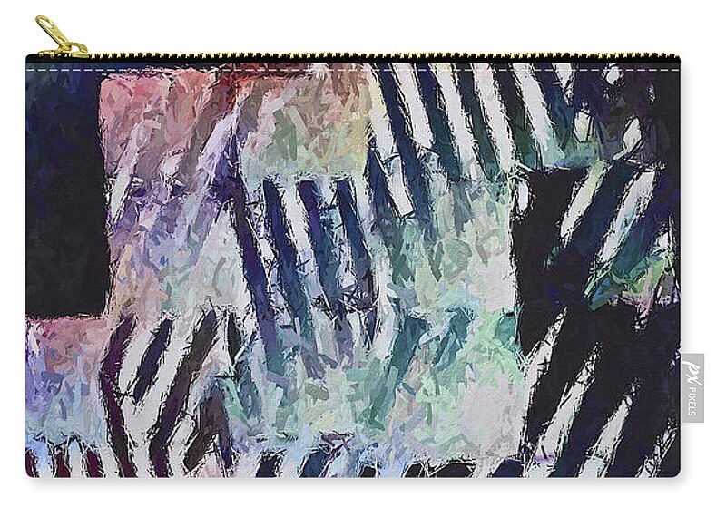 Black Zip Pouch featuring the painting Brooklyn Boxes by Joan Reese
