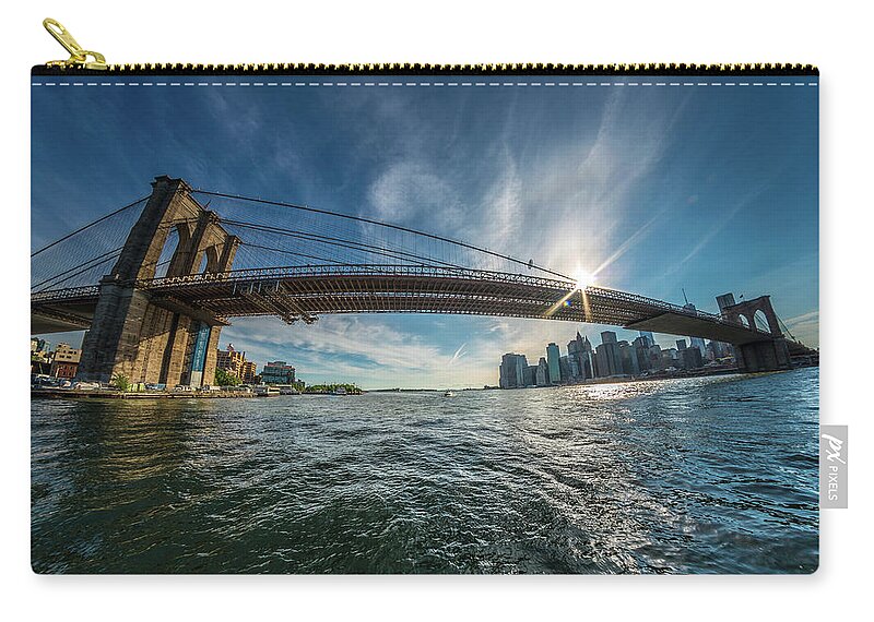  Zip Pouch featuring the photograph Brooklyn Bridge by Bryan Xavier
