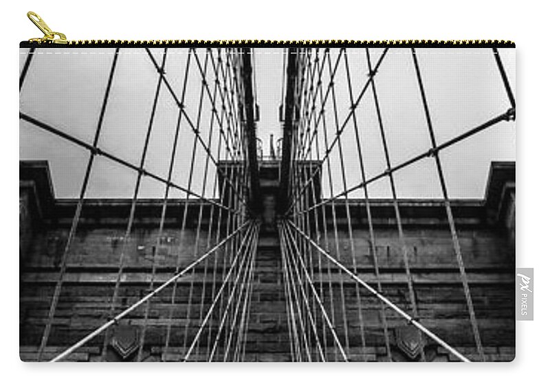 Brooklyn Bridge Architecture Zip Pouch featuring the photograph Brooklyn's Web by Az Jackson