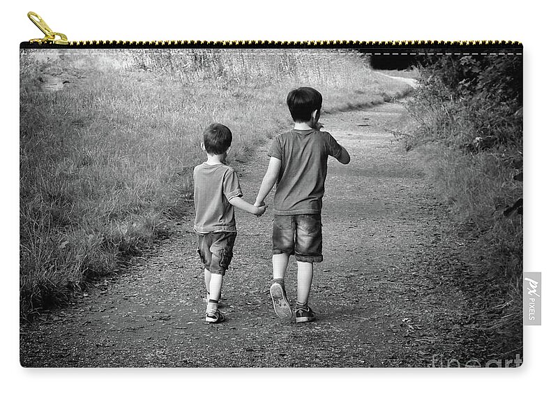 Boys Zip Pouch featuring the photograph Brotherly Love by Lynn Bolt