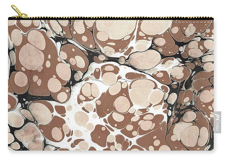 Water Marbling Zip Pouch featuring the painting Brown Battal #2 by Daniela Easter