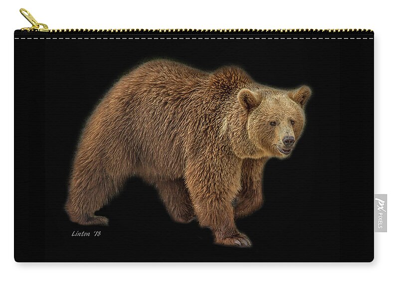 Brown Bear Zip Pouch featuring the photograph Brown Bear 5 by Larry Linton