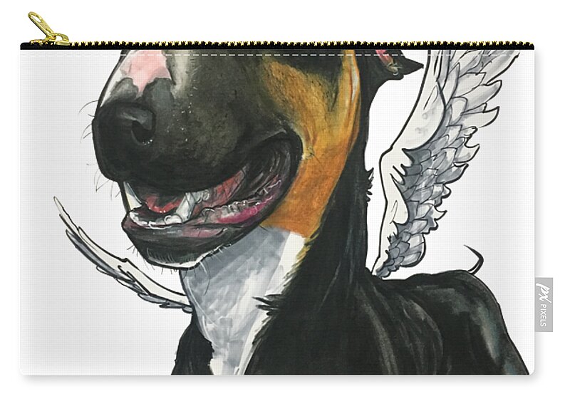 Pet Portrait Zip Pouch featuring the drawing Brunk 3123 by John LaFree
