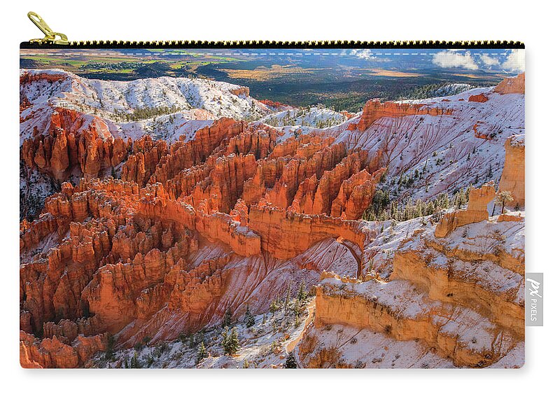 Canyon Zip Pouch featuring the photograph Bryce Canyon by John Roach