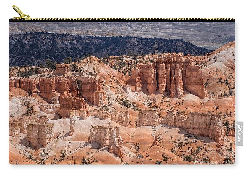 Bryce Zip Pouch featuring the photograph Bryce Canyon Overlook by Peggy Hughes