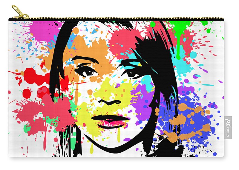 Bryce Dallas Howard Zip Pouch featuring the digital art Bryce Dallas Howard Pop Art by Ricky Barnard