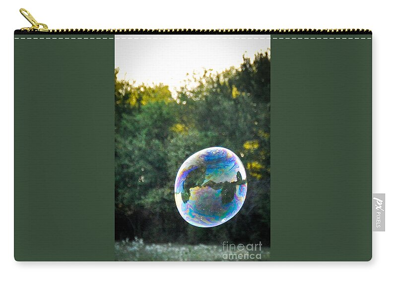 Bubble Zip Pouch featuring the photograph Bubbles In The Sky by Cheryl McClure