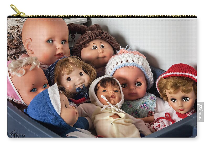 Dolls Zip Pouch featuring the photograph Bucket Of Memories by Stan Kwong